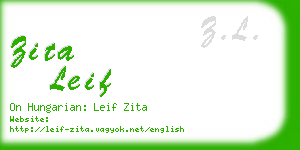 zita leif business card